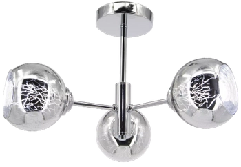 Szklana lampa sufitowa 2209/3 8C do jadalni chrom