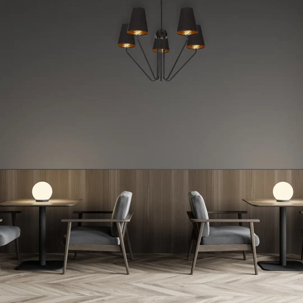 Abażurowa lampa wisząca VICTORIA BLACK MLP4913 tkaninowa czarna