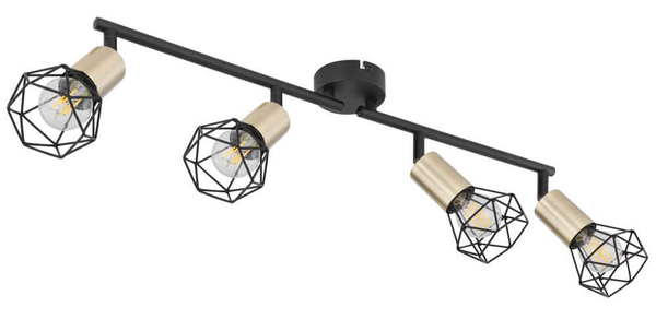 Lampa sufitowa ruchoma Xara 54802S-4AB listwa czarna mosiądz