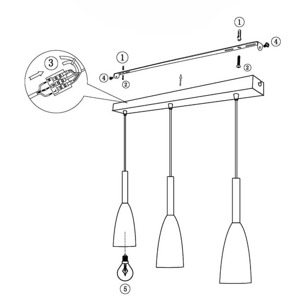 Wisząca LAMPA hygge SOLIN LP-181/3L BK Light Prestige metalowa OPRAWA na listwie ZWIS kaskada czarna