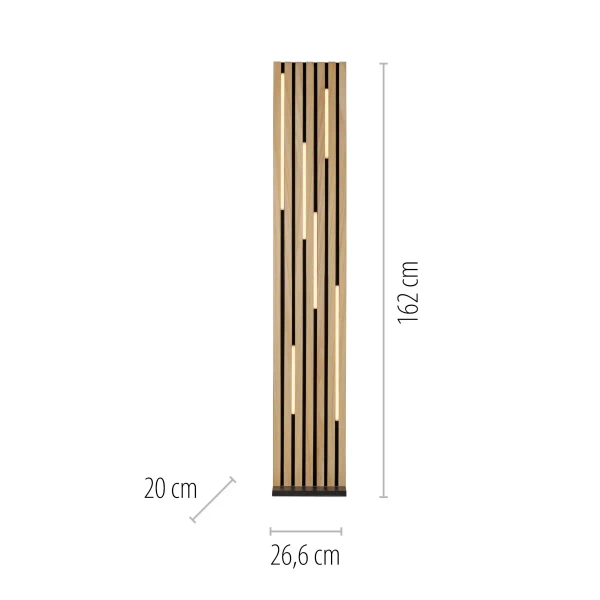 Stojąca lampa z pilotem Q-AKUSTIK brązowa 822-79 1xLED 30W 2700-5000K drewniana