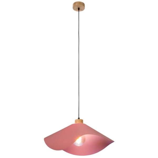 Lampa wisząca HATTU 1615519174 materiałowa kopułowy zwis vintage różowy