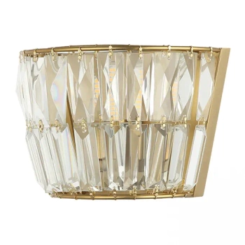 Ścienny kinkiet kryształowy 23050 glamour do jadalni mosiądz