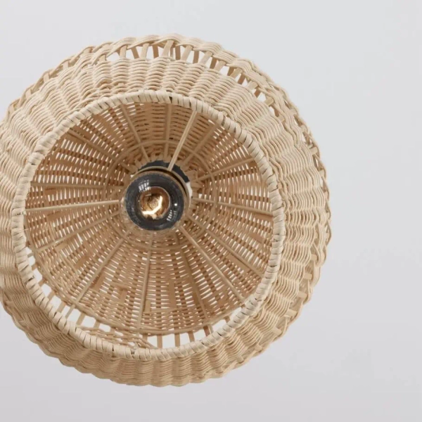 Rattanowa lampa wisząca REYNOSA LE42945 kulista beżowa czarna outlet