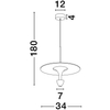 Wisząca lampa talerz UCURENA LE44640 LED 11W 3000W metalowa biała czarna