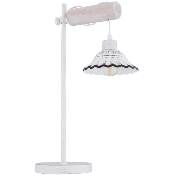 Biurkowa LAMPKA prowansalska JOWITA 54050-1T Globo stojąca LAMPA metalowa stołowa biała czarna