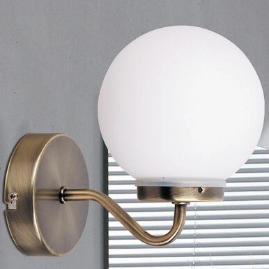 Kinkiet LAMPA łazienkowa TOGO 1302 Rabalux ścienna OPRAWA metalowa loftowa kula ball IP44 mosiądz biała