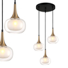 Wisząca lampa salonowa Konila do przedpokoju mosiądz
