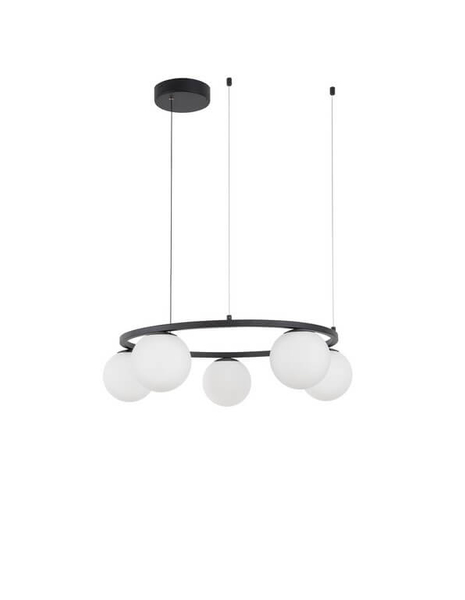 Loftowa lampa wisząca Ubeda LED 35W 3200K pierścień z kulami czarny biały