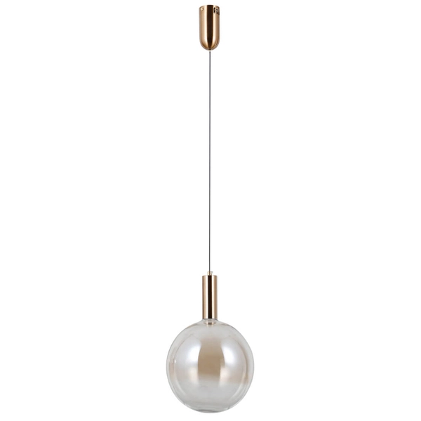 Wisząca lampa kula Strela PND-34378-1L-HBR LED 5W 3000K złoty bursztynowy