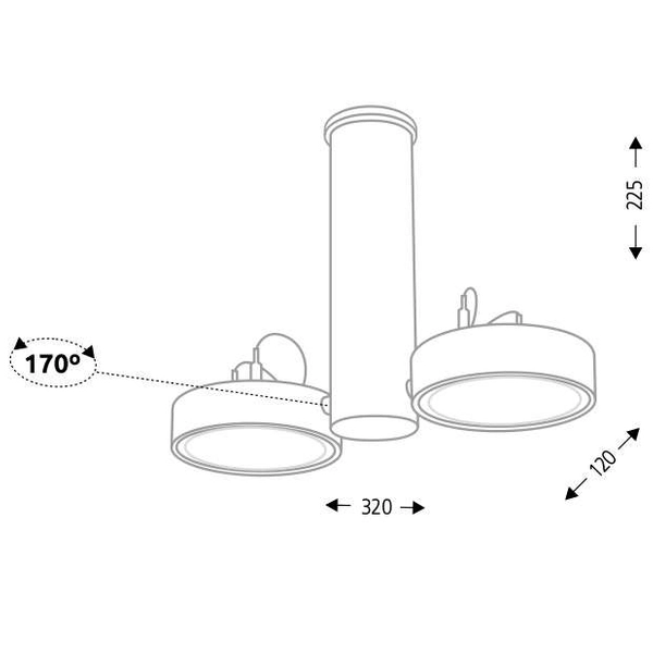 LAMPA sufitowa NATORI 7213 Shilo metalowa OPRAWA reflektorowa SPOT regulowany tuba czarna