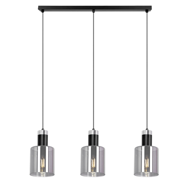 Lampa wisząca na listwie Brus K-5253 Kaja potrójna metalowa czarna