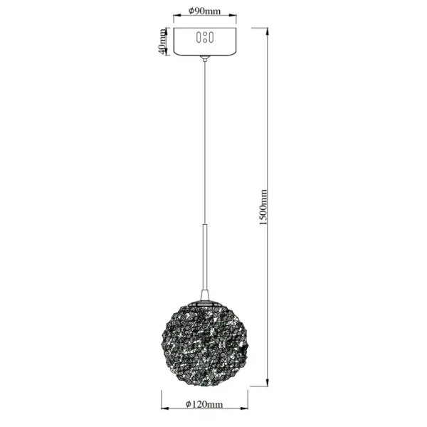 Okrągła lampa wisząca RITA P0679 złota metalowa z kryształkami G9 glamour do sypialni