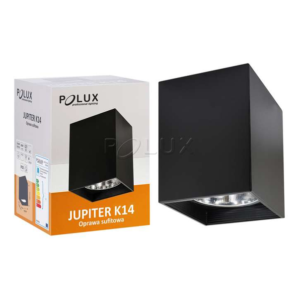 LAMPA sufitowa JUPITER K14 307804 Polux kwadratowa OPRAWA metalowy downlight czarny