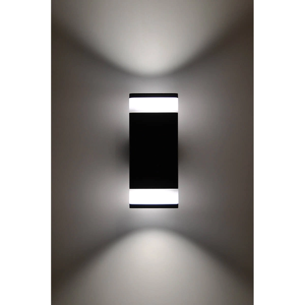 Podwójny kinkiet elewacyjny Tamiza K-8207 IP44 z trzonkiem metalowy czarny