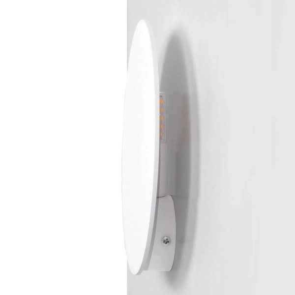 Okrągła lampa ścienna Pero K-5320 Kaja do salonu koło okrąg metalowa biała