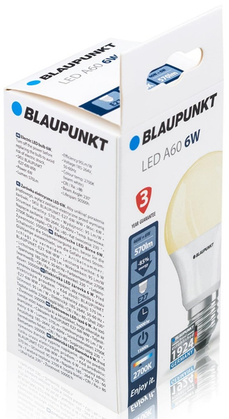 Ledowe żarówki 10 sztuk Blaupunkt E27-6W-WW-10 6W białe 