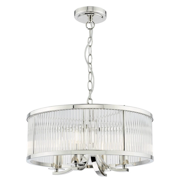 Regulowana wisząca lampa Eltham ELT0438-EH Dar Lighting crystals srebrna