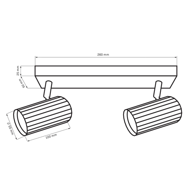 Sufitowa listwa z reflektorkami NICEA 323422 czarny złoty