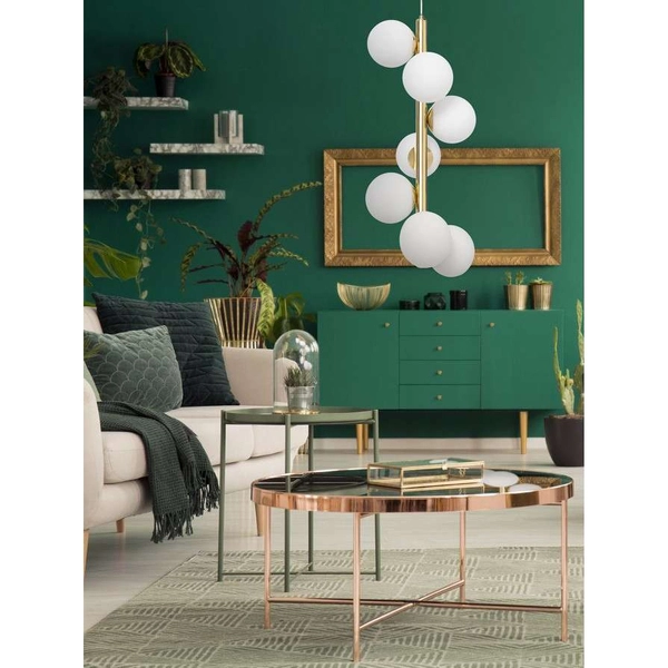 Loftowa LAMPA wisząca CUMULUS VERTICAL 10757705 Kaspa szklana OPRAWA modernistyczny zwis molekuły złoty biały