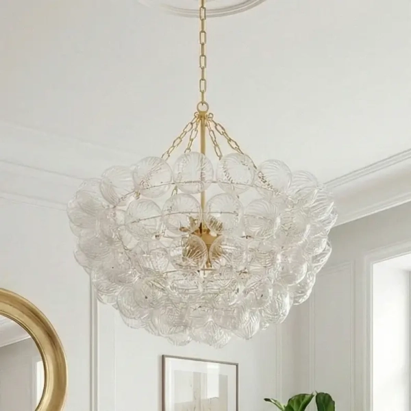 Lampa wisząca molekułowa COMO złoty mat metalowa szklana 13xG9 do jadalni P13569AM