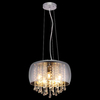 Pałacowa LAMPA wisząca KALLA 15809H Globo szklana OPRAWA zwis glamour kryształki przezroczyste przydymione chromowane