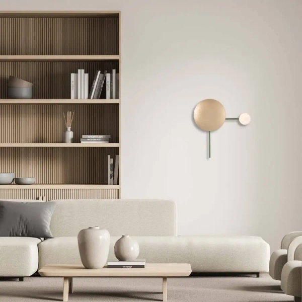 Okrągła ścienna lampa 22201 do sypialni okrągła zielona złota