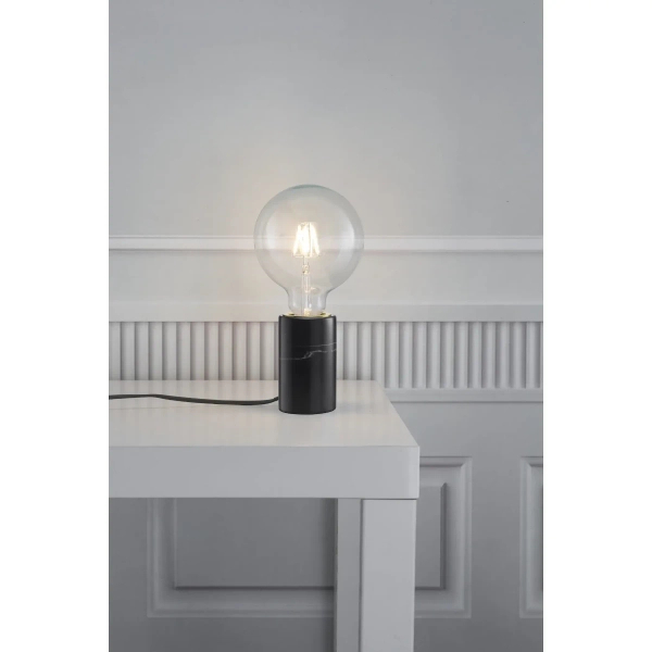 Nocna lampka do sypialni Siv 45875003 marmurowa czarna