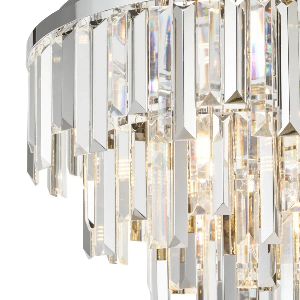 Sufitowa lampa glamour Fuentes FUE4850 kryształowa do jadalni chrom