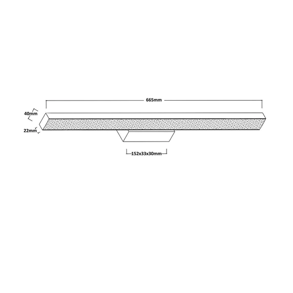 Ścienna lampa Aqua LP-987/1W M BK LED 20W 3000-6000K IP44 belka czarny