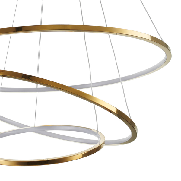 Zwisowa lampa salonowa Circle Slim ST-10112P-3 LED 53W 3000K okrągła złota