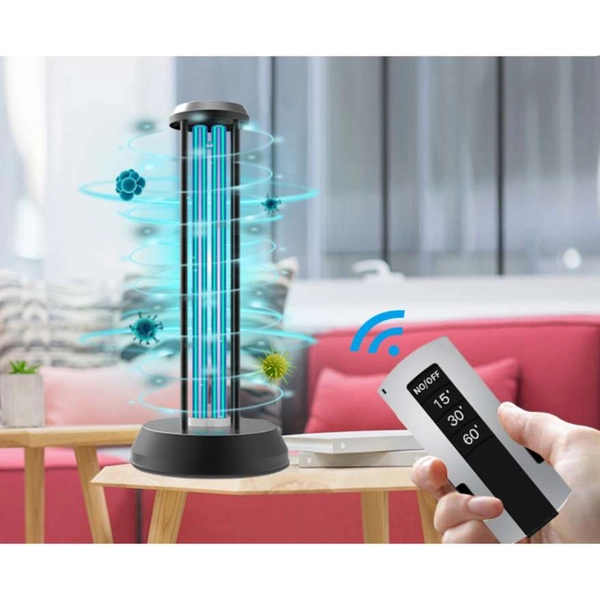 Antybakteryjna LAMPA stojąca MDECO AR-UV-DL-01 metalowa OPRAWA bakteriobójcza do dezynfekcji