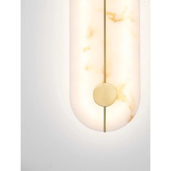 Kinkiet ścienny alabastrowy MAIRANA złoty LE44618 1xLED 19W 3000K owalny