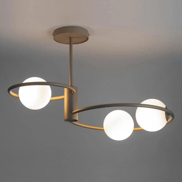 Lampa sufitowa do jadalni Aqua 33467 Sigma rings balls beżowa złota