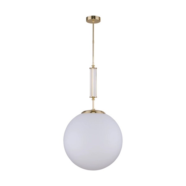Kulista wisząca lampa Artu Glass ART-ZW-1 (Z) G350 biała mosiądz