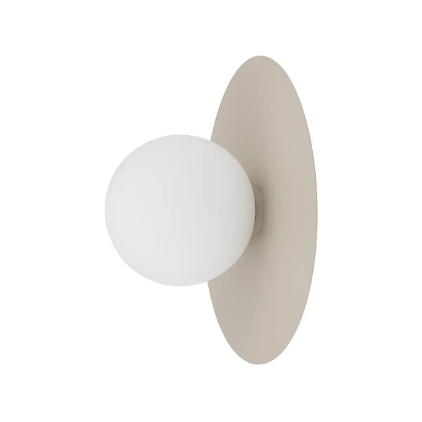Ścienna lampa okrągła SATURN biała beżowa kulista 1xG9 szklana do salonu 12595