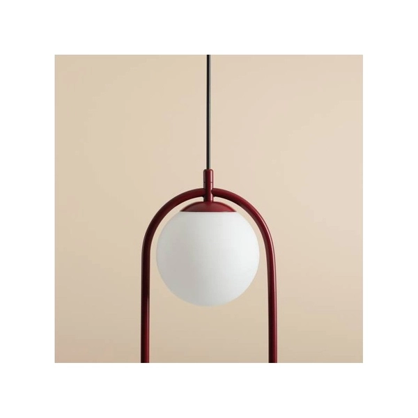 Lampa kulista wisząca Riva 1086H15 eliptyczna czerwona