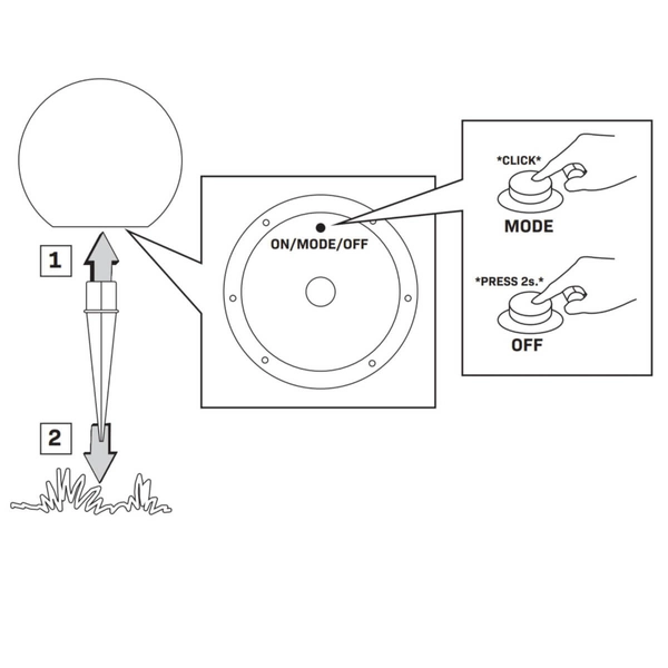 Solarna lampa zewnętrzna 311351 3000K RGB z pilotem IP65 biała