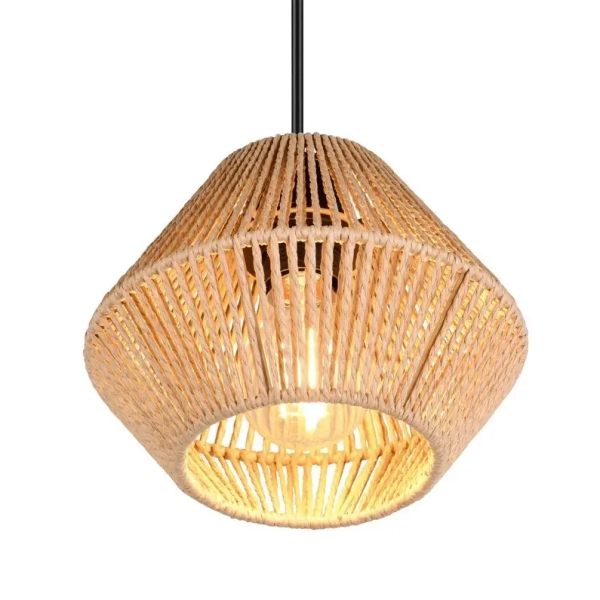 Lampa wisząca ekologiczna LUCILLE R36111026 do salonu czarny brązowy