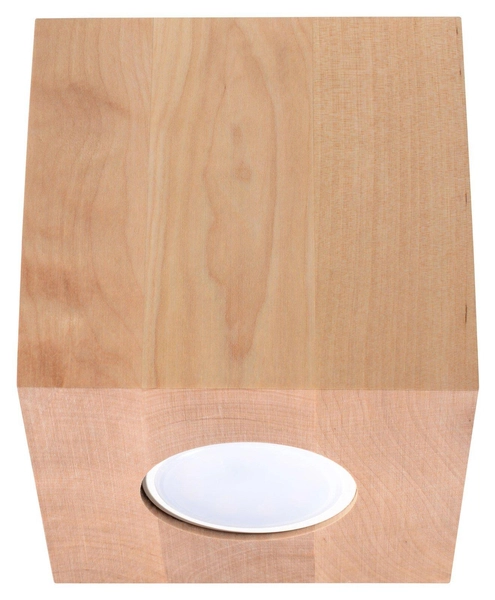 Downlight LAMPA sufitowa Quad SL.0493 Sollux drewniana OPRAWA w stylu skandynawskim kostka
