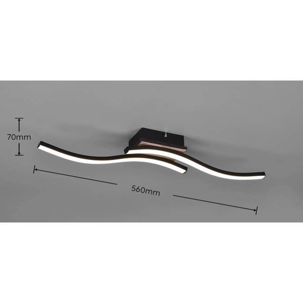 Lampa przysufitowa NORVE DL135-62472 LED 5W 3000K drewniany czarny