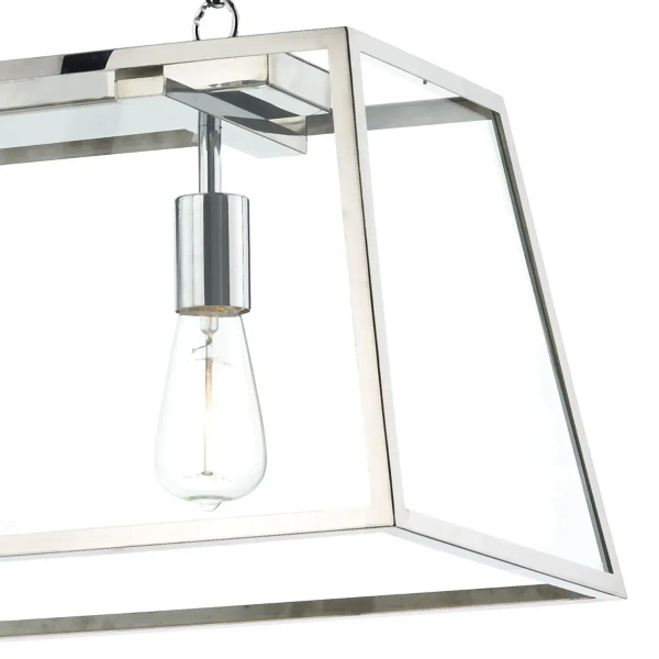 Wisząca lampa nad stół Academy ACA0344 do jadalni szklana srebrna