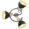 Loftowa LAMPA sufitowa WIHO 54018-3S Globo metalowa OPRAWA industrialna regulowana czarna drewno