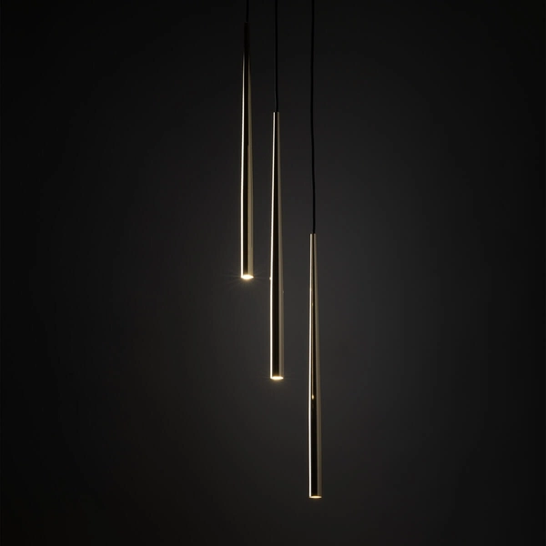 Kaskadowa lampa wisząca Piano 10117 rurka tuby złota czarna