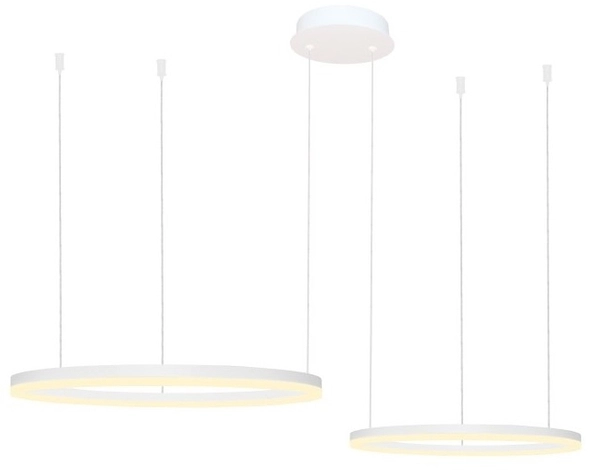 Lampa wisząca Halo AZ4977 80+60 LED 90W z pilotem pierścienie biała