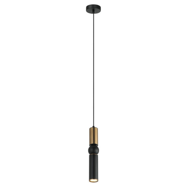 Nowoczesna lampa wisząca Isidora metalowa mosiądz czarna