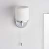 Szklana lampa ścienna Lipco 39608 IP44 do salonu chrom biały