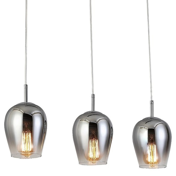 Loftowa LAMPA wisząca PETUNIA 5253 Rabalux szklana kaskada zwis 3-punktowy chrom