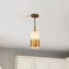 Podłużna zwisająca lampa Sawgrass QN-SAWGRASS-MP-DG-O szklana złota