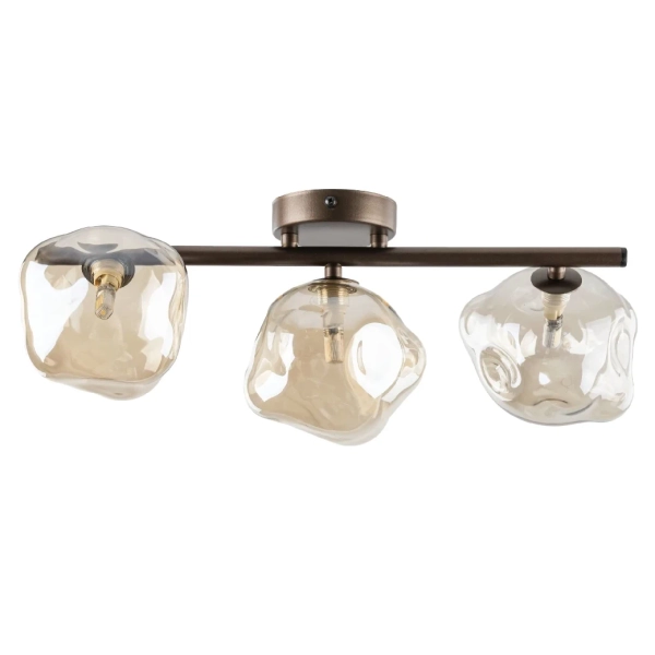 Sufitowa lampa szklana Lava Brown 11035 kule metalowy brązowy